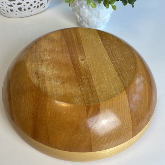 Wooden Salad Set Large Bowl with 4 Smaller Bowl Light Natural Colour - Picture 7 of 14